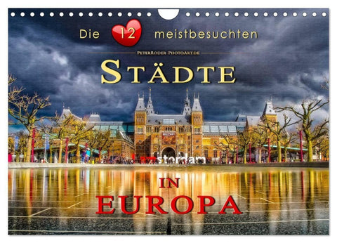 Die 12 meistbesuchten Städte in Europa (Wandkalender 2027 DIN A4 quer), CALVENDO Monatskalender