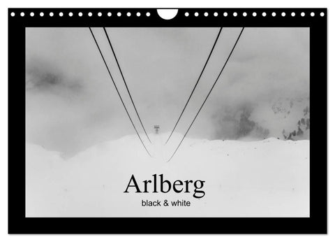 Arlberg black and white (Wandkalender 2026 DIN A4 quer), CALVENDO Monatskalender