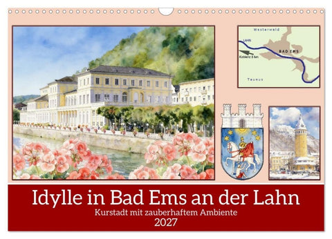 Idylle in Bad Ems an der Lahn (Wandkalender 2027 DIN A3 quer), CALVENDO Monatskalender