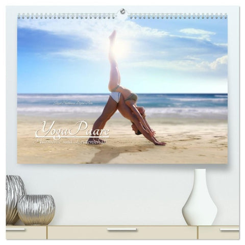 YogaPaare (hochwertiger Premium Wandkalender 2027 DIN A2 quer), Kunstdruck in Hochglanz