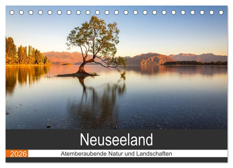 Neuseeland - Atemberaubende Natur und Landschaften (Tischkalender 2026 DIN A5 quer), CALVENDO Monatskalender