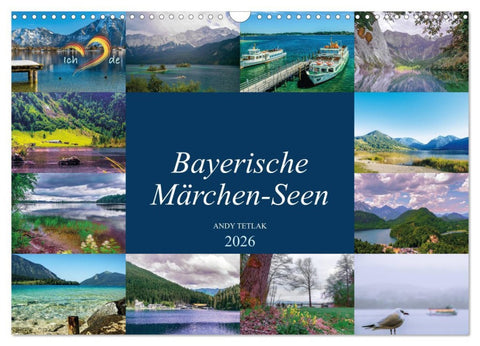 Bayerische Märchen-Seen (Wandkalender 2026 DIN A3 quer), CALVENDO Monatskalender