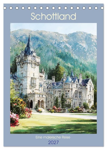 Schottland. Eine malerische Reise (Tischkalender 2027 DIN A5 hoch), CALVENDO Monatskalender