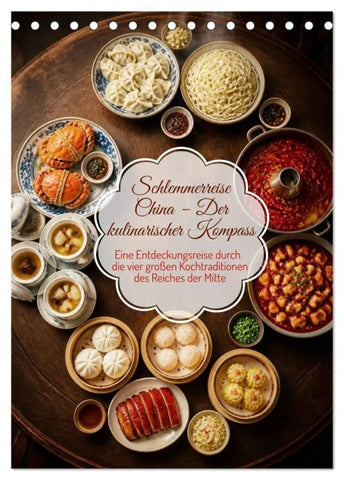 Schlemmerreise China - Der kulinarischer Kompass (Tischkalender 2027 DIN A5 hoch), CALVENDO Monatskalender