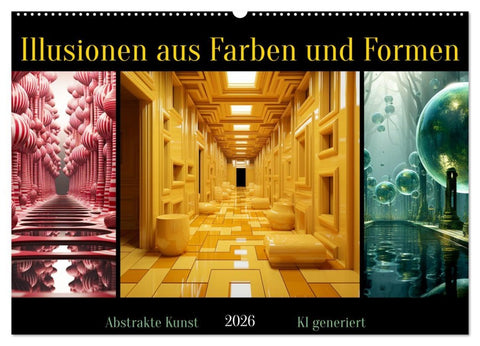 Illusionen aus Farben und Formen (Wandkalender 2026 DIN A2 quer), CALVENDO Monatskalender