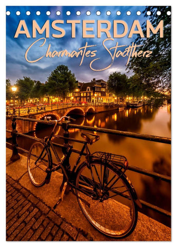 AMSTERDAM Charmantes Stadtherz (Tischkalender 2027 DIN A5 hoch), CALVENDO Monatskalender