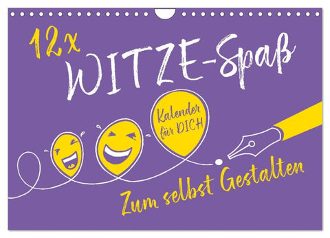 12 x WITZE-Spaß - Bastelkalender (Wandkalender 2026 DIN A4 quer), CALVENDO Monatskalender