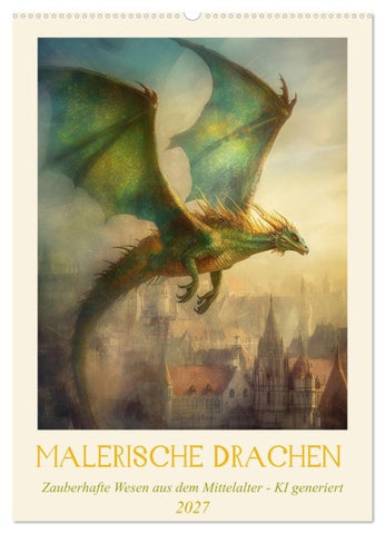 Malerische Drachen (Wandkalender 2027 DIN A2 hoch), CALVENDO Monatskalender