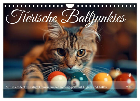 Tierische Balljunkies (Wandkalender 2027 DIN A4 quer), CALVENDO Monatskalender