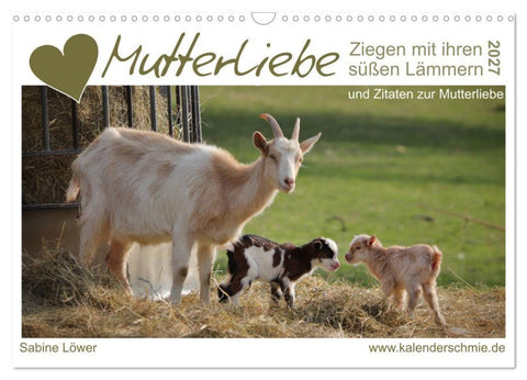 Mutterliebe - Ziegen mit ihren süßen Lämmern (Wandkalender 2027 DIN A3 quer), CALVENDO Monatskalender