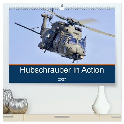 Hubschrauber in Action (hochwertiger Premium Wandkalender 2027 DIN A2 quer), Kunstdruck in Hochglanz
