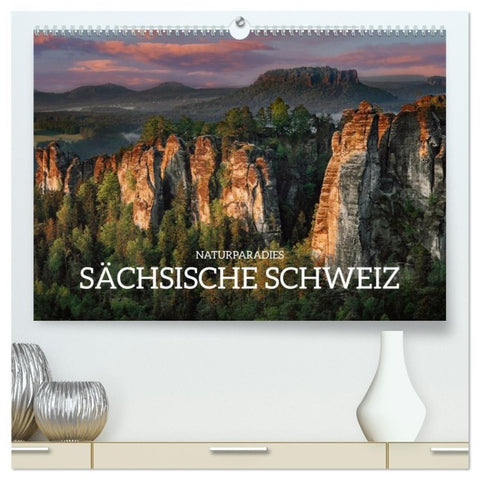 Naturparadies Sächsische Schweiz (hochwertiger Premium Wandkalender 2027 DIN A2 quer), Kunstdruck in Hochglanz