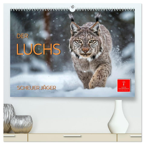 Der Luchs - scheuer Jäger (hochwertiger Premium Wandkalender 2027 DIN A2 quer), Kunstdruck in Hochglanz