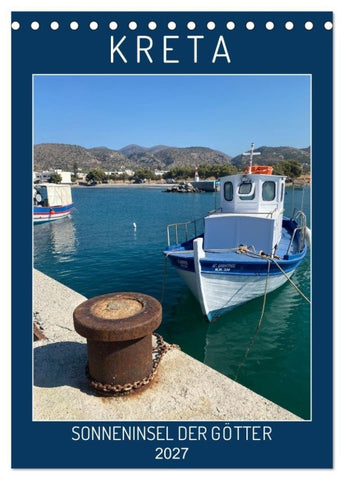 KRETA SONNENINSEL DER GÖTTER (Tischkalender 2027 DIN A5 hoch), CALVENDO Monatskalender