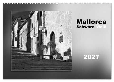 Mallorca Schwarz Weiß (Wandkalender 2027 DIN A2 quer), CALVENDO Monatskalender