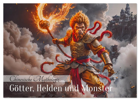 Chinesische Mythologie - Götter, Helden und Monster (Wandkalender 2026 DIN A2 quer), CALVENDO Monatskalender