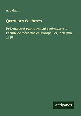 Questions de thèses