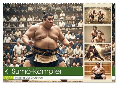 KI Sumo-Kämpfer Im Ring der Giganten (Wandkalender 2027 DIN A2 quer), CALVENDO Monatskalender
