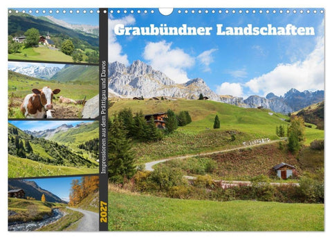 Graubündner Landschaften (Wandkalender 2027 DIN A3 quer), CALVENDO Monatskalender