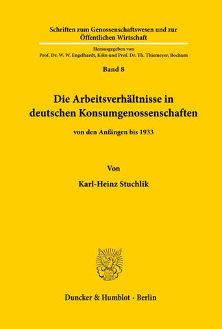 Die Arbeitsverhältnisse in deutschen Konsumgenossenschaften