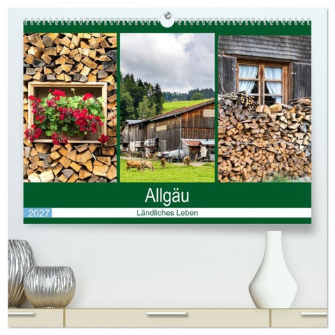 Allgäu - Landliches Leben (hochwertiger Premium Wandkalender 2027 DIN A2 quer), Kunstdruck in Hochglanz