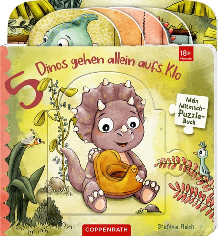 Mein Mitmach-Puzzle-Buch: 5 Dinos gehen allein aufs Klo