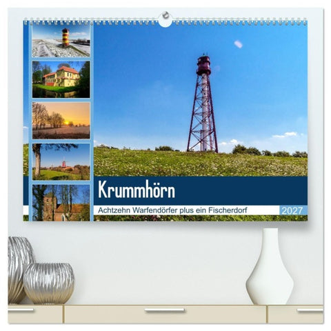 KRUMMHÖRN Achtzehn Warfendörfer plus ein Fischerdorf (hochwertiger Premium Wandkalender 2027 DIN A2 quer), Kunstdruck in Hochglanz