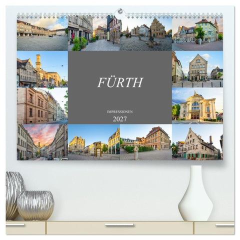 Fürth Impressionen (hochwertiger Premium Wandkalender 2027 DIN A2 quer), Kunstdruck in Hochglanz