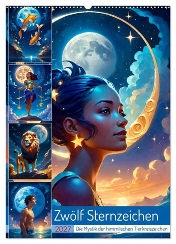 Zwölf Sternzeichen (Wandkalender 2027 DIN A2 hoch), CALVENDO Monatskalender
