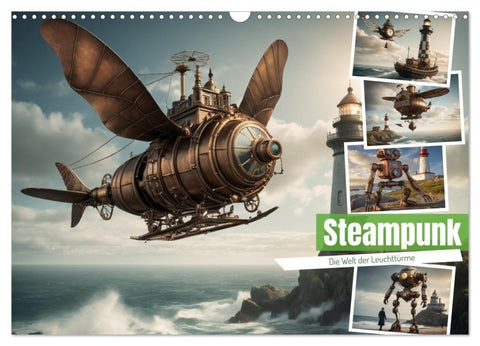 Steampunk - Die Welt der Leuchttürme (Wandkalender 2027 DIN A3 quer), CALVENDO Monatskalender