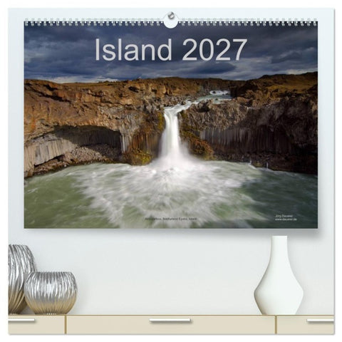 Island (hochwertiger Premium Wandkalender 2027 DIN A2 quer), Kunstdruck in Hochglanz