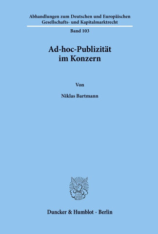 Ad-hoc-Publizität im Konzern.