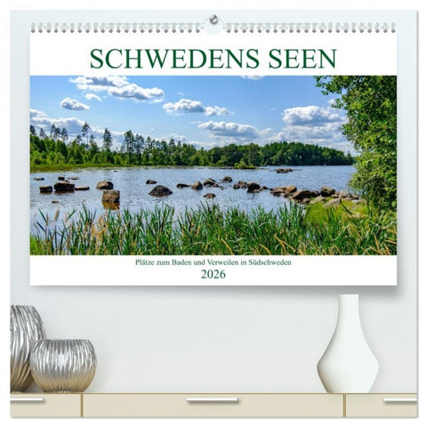 Schwedens Seen (hochwertiger Premium Wandkalender 2026 DIN A2 quer), Kunstdruck in Hochglanz