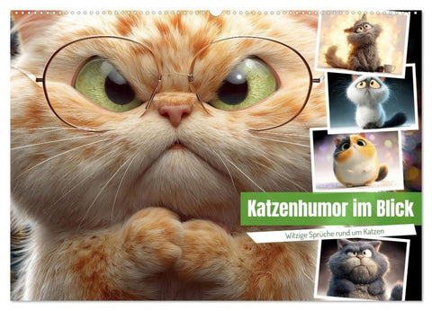 Katzenhumor im Blick (Wandkalender 2026 DIN A2 quer), CALVENDO Monatskalender