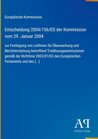 Entscheidung 2004/156/EG der Kommission vom 29. Januar 2004