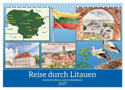 Reise durch Litauen (Tischkalender 2027 DIN A5 quer), CALVENDO Monatskalender