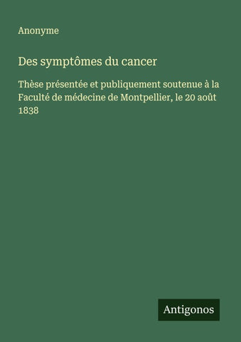 Des symptômes du cancer