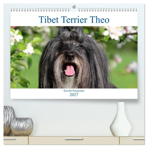 Tibet Terrier Theo (hochwertiger Premium Wandkalender 2027 DIN A2 quer), Kunstdruck in Hochglanz