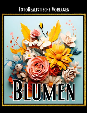 Blumen 3D Malbuch „Black & White“