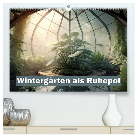 Wintergärten als Ruhepol (hochwertiger Premium Wandkalender 2027 DIN A2 quer), Kunstdruck in Hochglanz