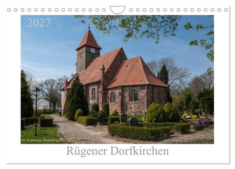 Dorfkirchen auf Rügen (Wandkalender 2027 DIN A4 quer), CALVENDO Monatskalender
