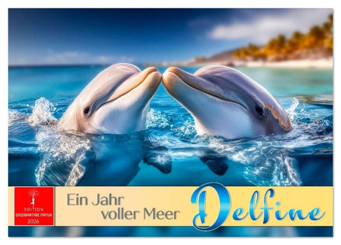 Delfine - ein Jahr voller Meer (Tischkalender 2026 DIN A5 quer), CALVENDO Monatskalender