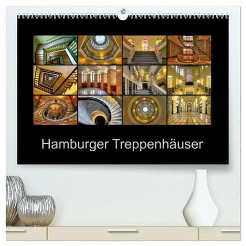Hamburger Treppenhäuser (hochwertiger Premium Wandkalender 2027 DIN A2 quer), Kunstdruck in Hochglanz