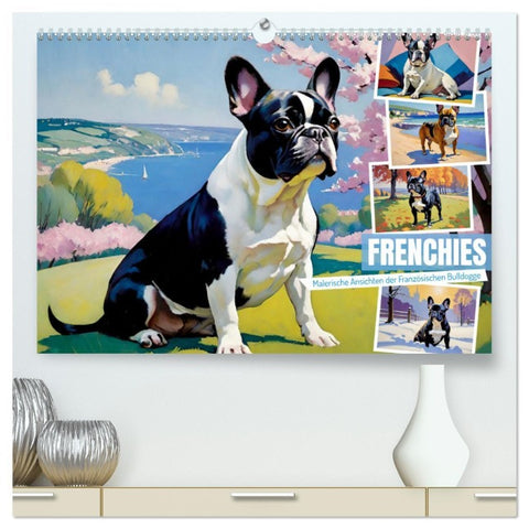 Frenchies (hochwertiger Premium Wandkalender 2026 DIN A2 quer), Kunstdruck in Hochglanz