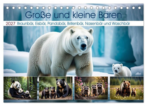 Große und kleine Bären (Tischkalender 2027 DIN A5 quer), CALVENDO Monatskalender