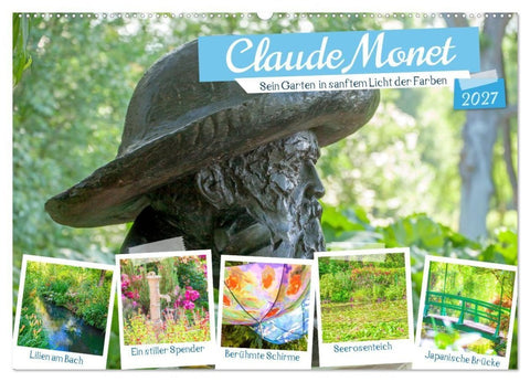 Claude Monet - Sein Garten in sanftem Licht (Wandkalender 2027 DIN A2 quer), CALVENDO Monatskalender