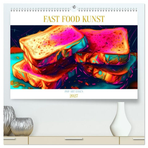 FAST FOOD KUNST (hochwertiger Premium Wandkalender 2027 DIN A2 quer), Kunstdruck in Hochglanz