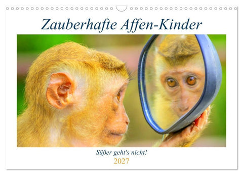 Zauberhafte Affenkinder. Süßer geht´s nicht! (Wandkalender 2027 DIN A3 quer), CALVENDO Monatskalender