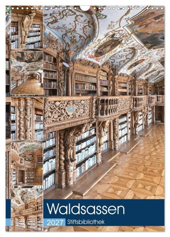 Waldsassen Stiftsbibliothek (Wandkalender 2027 DIN A3 hoch), CALVENDO Monatskalender