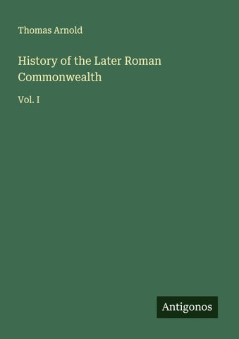 History of the Later Roman Commonwealth
